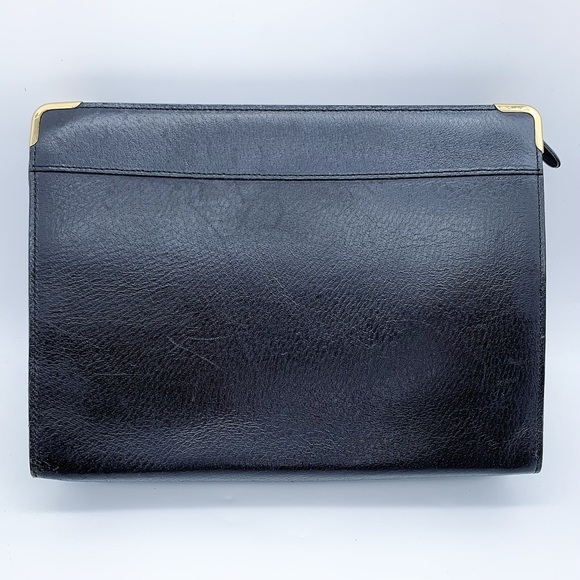 Valentino Garavani Top Zip Leather Clutch Bag in Black - Picture 4 of 12